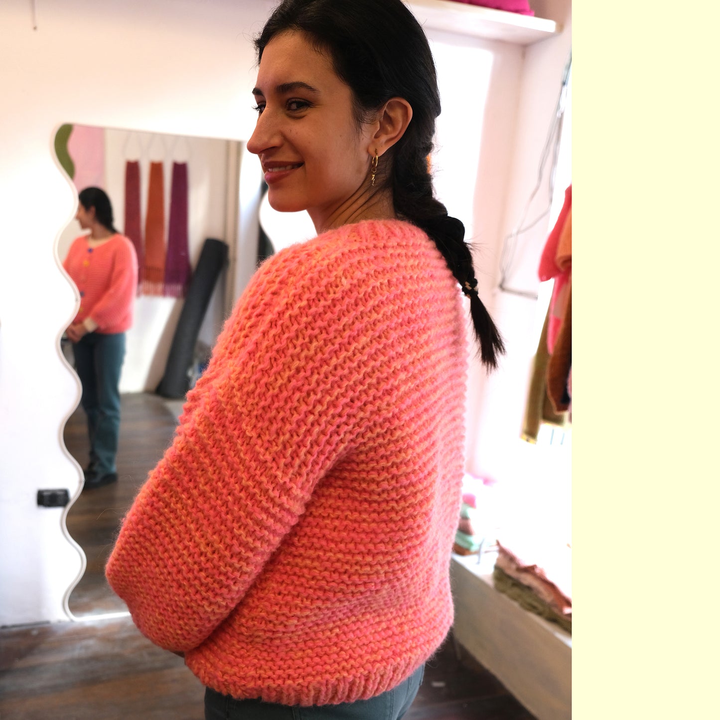 NINI chunky cardigan - peach candy