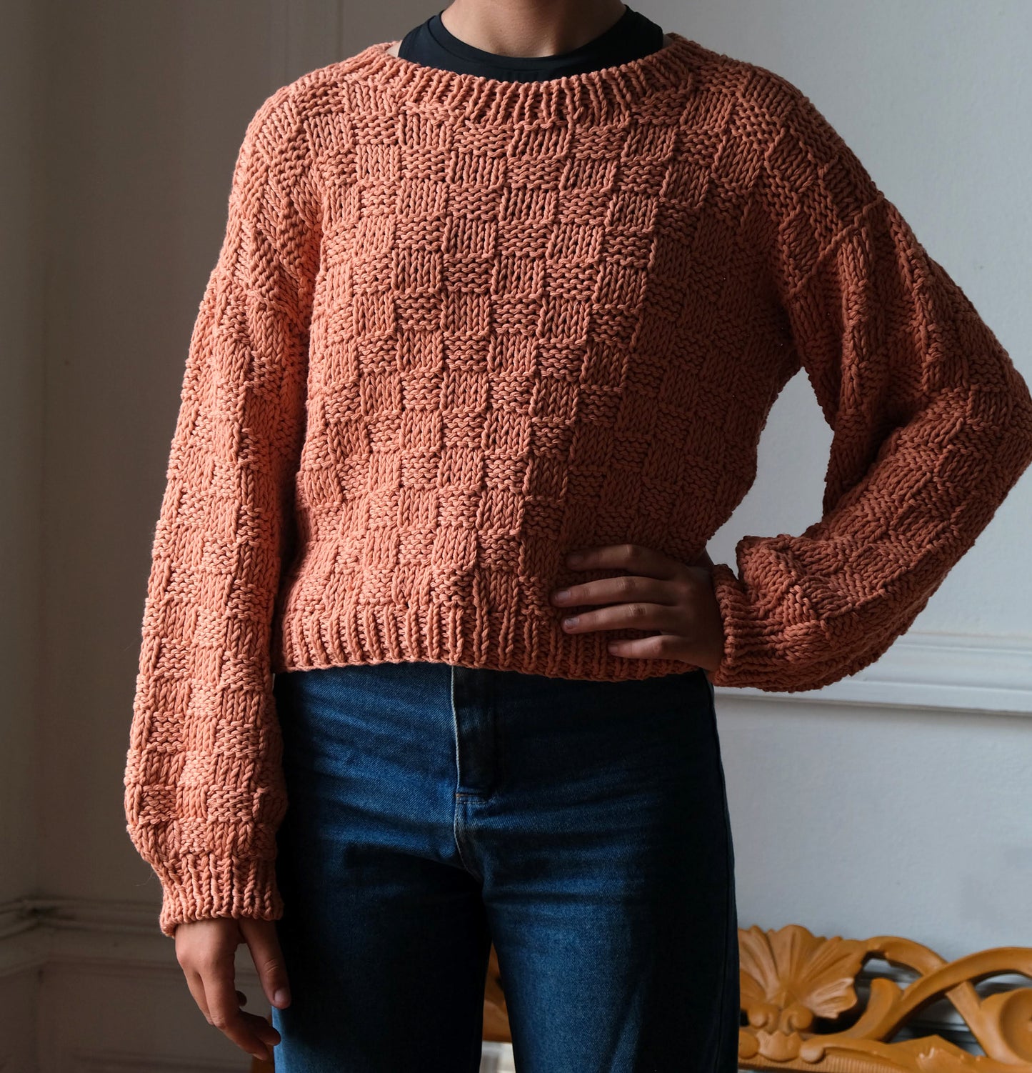 CANASTA weave knit pullover